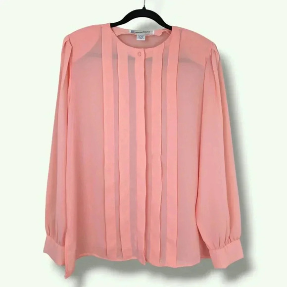 Vintage Diane Von Furstenberg Long Sleeve Pleated Blouse - Picture 5 of 6
